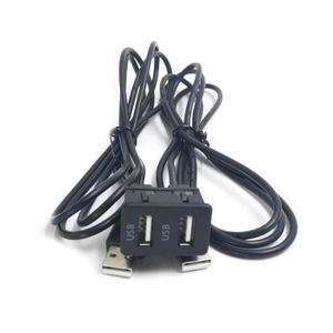 Câble HDMI 2.0 double USB 3.0 A mâle vers femelle pour montage encastré  dans une voiture