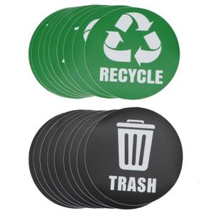 12 Pièces Autocollant de Bac de Recyclage Multiple Autocollant de Recyclage Signe Autocollant de Recyclage Corbeille Signe de Bac de Recyclage Autocollant de Poubelle Étanche Auto-Adhésif