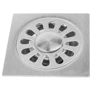 SIPHON DE LAVABO TMISHION Drain d'eau de douche Drain de douche carré en acier inoxydable 304 pour cuisine de salle de bain 10x10cm