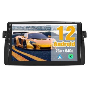 GPS AUTO Junsun Autoradio Android 12 2Go+64Go pour BMW E46 Série 3 M3 Rover 75 MG ZT,Carplay avec Android Auto 9 pouces Écran GPS Bluetooth