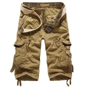 SHORT Short Homme,3-4 Décontracté Short Cargo en Coton C