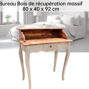 BUREAU  Bureau en bois de récupération massif - VBESTLIFE - 80 x 40 x 92 cm - Style vintage - Finition mat