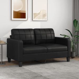 CANAPÉ FIXE Divan - Sofa Moderne Canapé à 2 places - Noir 140 cm Similicuir 23,8Kg, FR2023