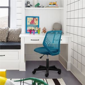 CHAISE DE BUREAU Chaise de Bureau - Yaheetech - Style Moderne - Couleur Turquoise - Réglable en hauteur - Capacité de poids 136kg