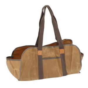 PANIER PORTE BUCHES Zerone sac de transport de bûches Sac en toile cirée Grand sac de rangement pour bois de chauffage Organisateur de transport de