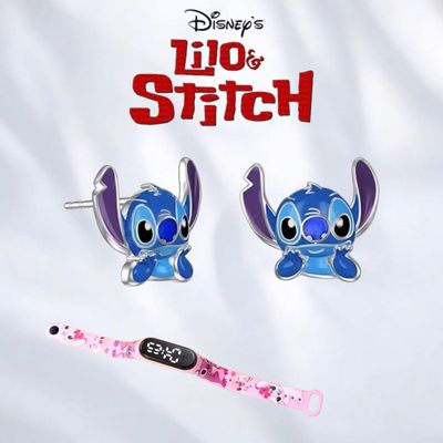 Boucle d'Oreilles Stitch Argent Fleur + Sac Collector - Achat / Vente boucle d'oreille Boucle d'Oreilles Stitch Argent Fleur + Sac Collector