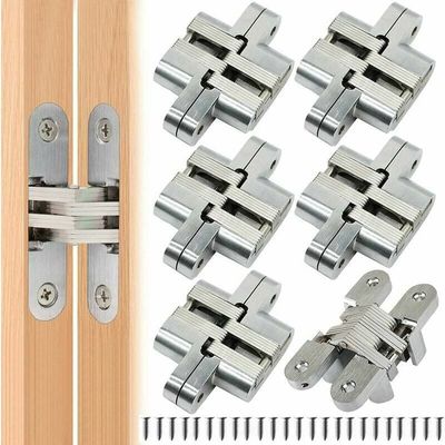 Lot De 12 Paires De Charnières Plates Cachées – Acier Plaqué Laiton, 63x47x29mm, Onestopdiy
