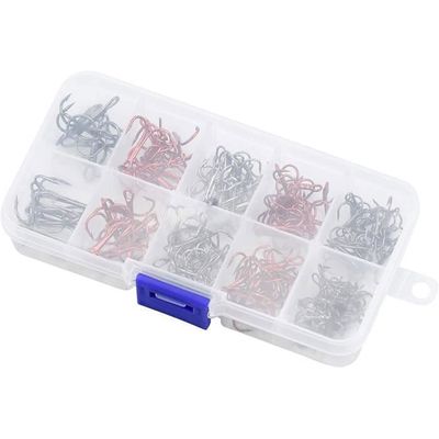 Hameçons Triples à Plumes - Acier Haute Teneur En Carbone - Pour Eau Douce Et Salée - Lot De 10