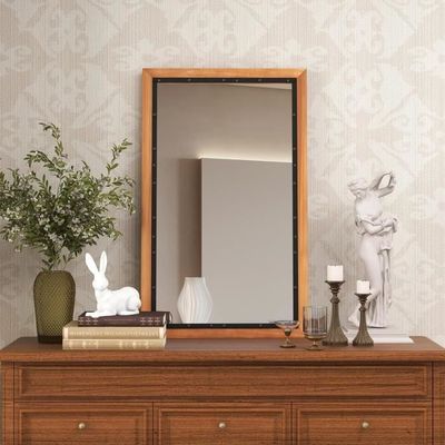 Miroir Mural Rectangulaire 100x32cm Décor Bois Miroir Avec Cadre en Bois  pour Salon, Chambre ou Dressing - Cdiscount Maison