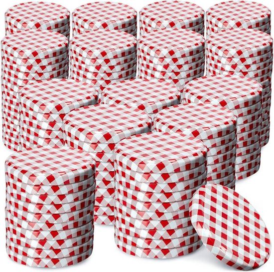 Couvercles En Métal 66 Mm Pour Bocaux En Verre - Lot De Vis Et Couvercles - Pour Bocaux 200 Ml Et 315 Ml - Conservation Aliments, Confitures - Hermétiques