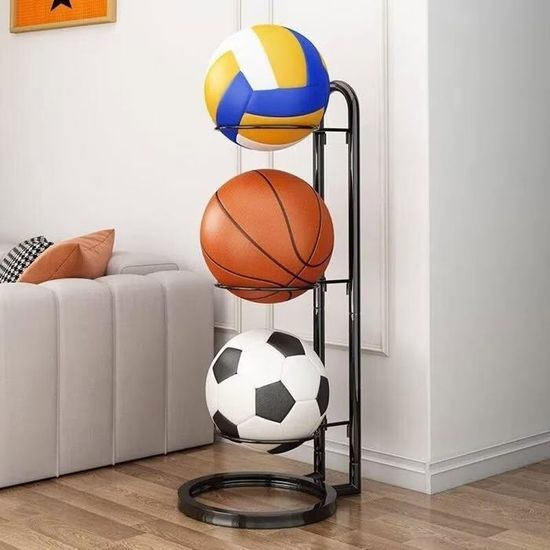 Support Vertical à Ballons En Métal - Organiseur Pour Ballons De Basket, Foot, Volley - 2 à 5 Niveaux