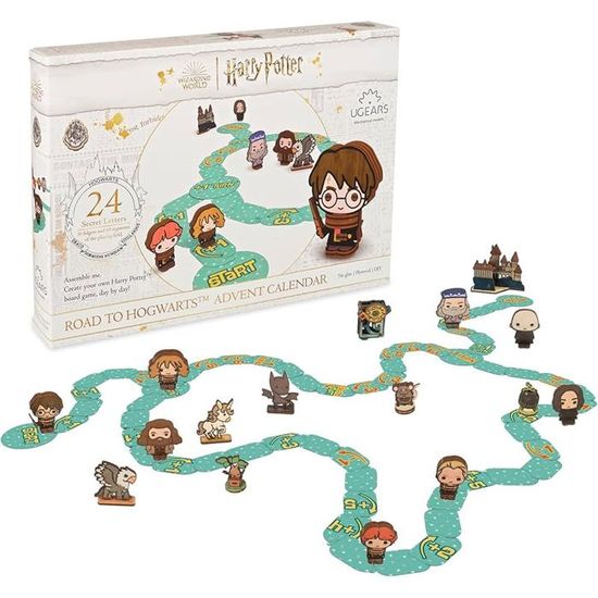 Calendrier De L'Avent Harry Potter 2025 UGEARS | Puzzle 3D Bois Avec 16 Figurines, 60 Pièces Plateau | Construction Sans Colle, Jeu Pour Adultes Et Familles