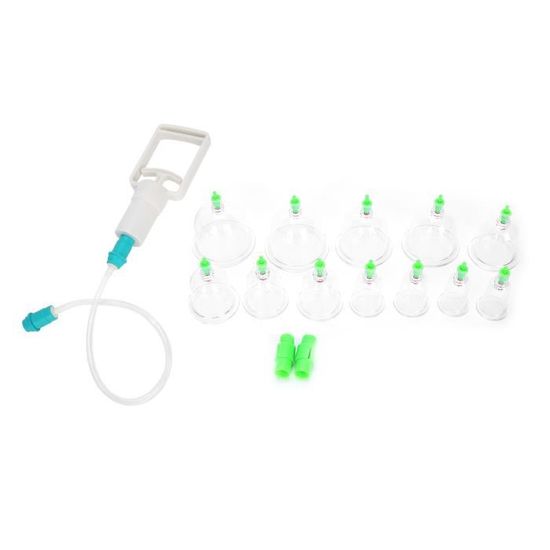 Kit Massage Ventouses + Pistolet 12 Pièces - Médecine Chinoise Anti-Fatigue - Neuf