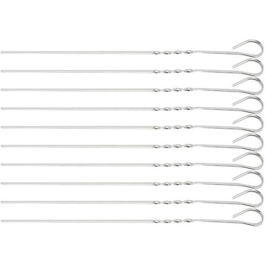 Lot 10 Brochettes Longues 50 Cm Acier Inoxydable - Extra Plates Pour Kebab Adana & Barbecue Parfait