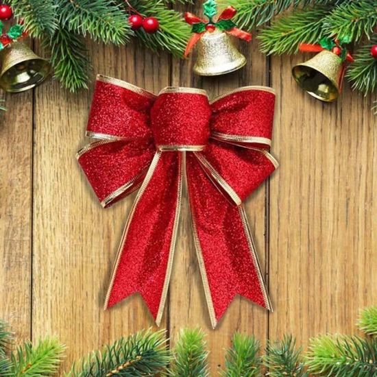 Lot De 20 Nœuds De Noël En Polyester - 7x7,5 Cm, Marron | Décorations Réutilisables Pour Sapin, Couronnes, Cadeaux, Mariages - 12