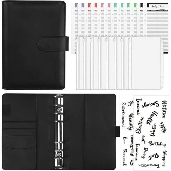 Carnet Notes,Classeur à Anneaux 6,carnet De Notes En Cuir Marron,planificateur,agenda,journal