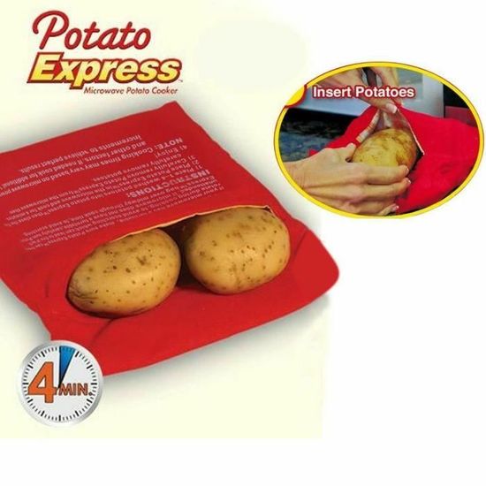 2 Sacs Cuisson Pomme De Terre Micro-ondes - Lavables, Réutilisables, Cuisson Rapide Sans Eau, 23.5x17.5cm
