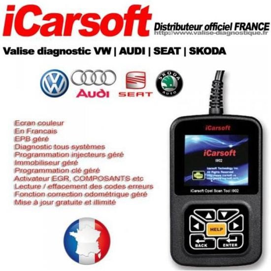 Valise Diagnostic officielle VOLKSWAGEN AUDI SEAT SKODA I908 - iCarSOFT -  VAG COM VAS PIWI DURAMETRIC - Cdiscount Auto