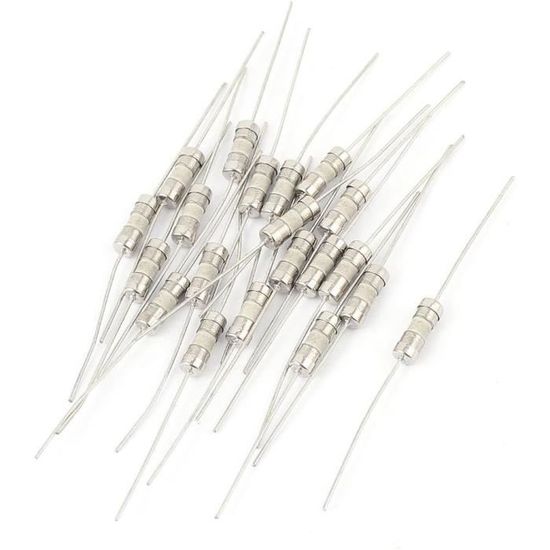 Sourcing Map 20pcs AC 250V 5A 4x11mm Coup Lent Action Axial Fil Ceramique Fusible 1068672390
