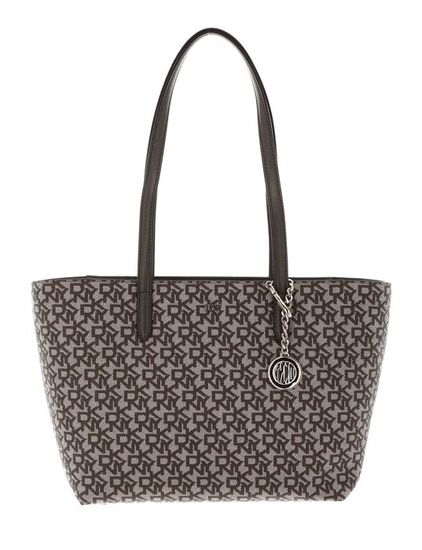 Sac à Main Porté Épaule Occasion DKNY En Cuir Marron - Portefeuille à Rabat - Crédits Cards - État Correct