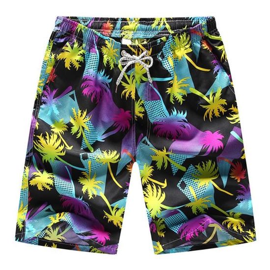 Short De Bain Rose Pour Homme à Séchage Rapide Avec Poches, Pour La Plage, L'été, Le Sport, Blanc, Small