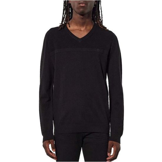 Pull Homme Kaporal Léger Rayé - Taille S, Col V - Coton, été/printemps