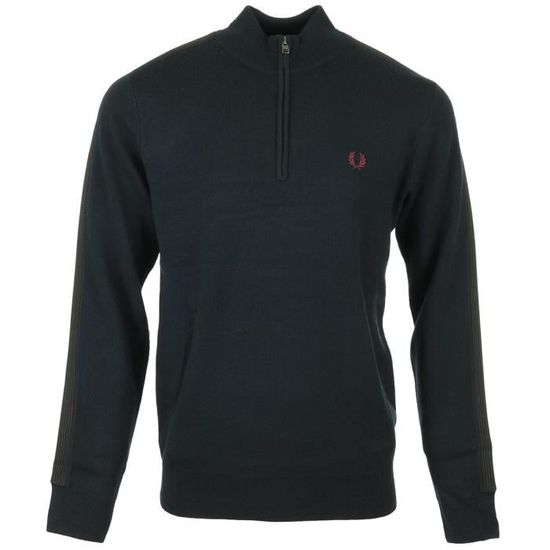Sweat Fred Perry Homme – 2XL – Bleu – Zip Intégral – Années 80 – Coton