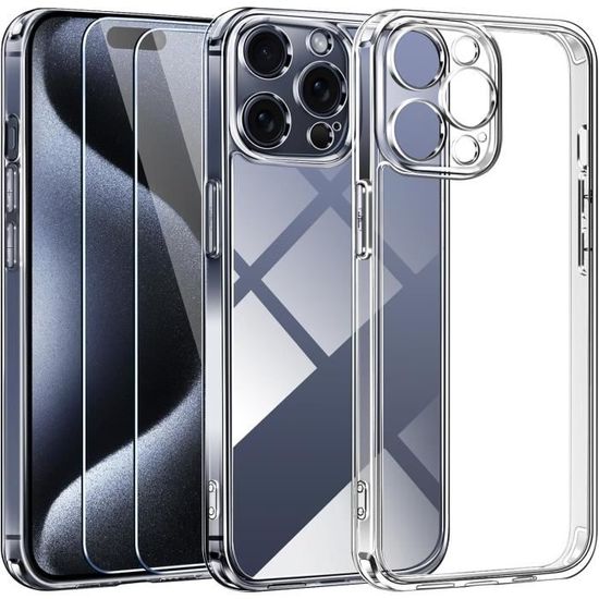 Coque TPU + Film Protection Verre Trempé Pour IPhone 11/12/13 Pro Max - Transparent Antichoc - Marque EbestStar