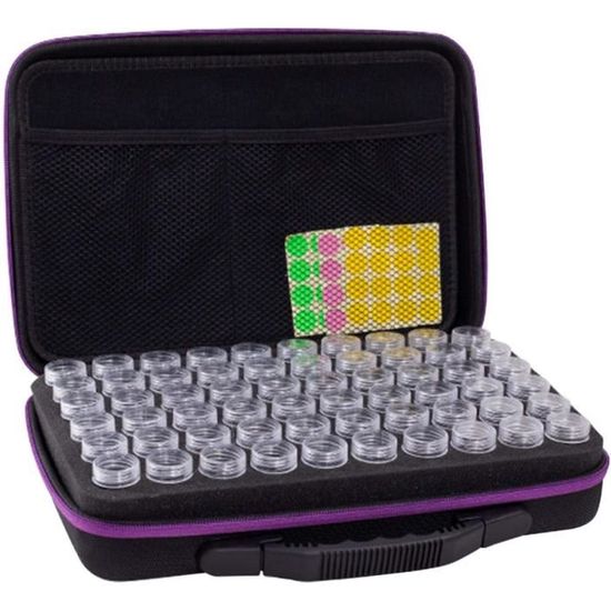 SIMUER Boîte De Rangement,56 Emplacements Diamant Broderie Box Diamant