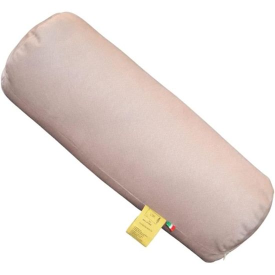 Oreiller Cylindrique Long 60cm - Housse En Chenille, Mousse 50D - Pour Cou, Dos, Jambes - Canapé, Lit, Yoga