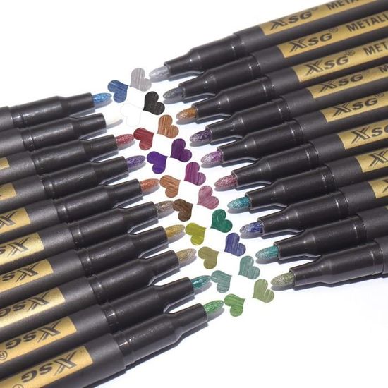 10 Couleurs Marqueurs Métalliques Stylos De Peinture, Pour