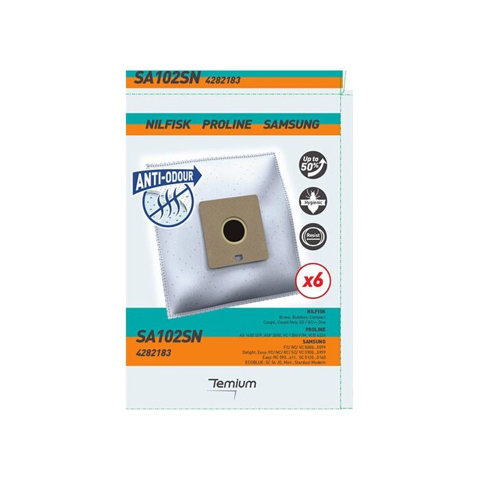 Temium SA102SN Sac pour aspirateur (pack de 6)