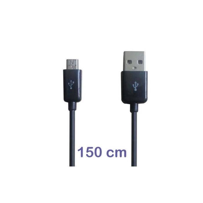 Câble 1,5M Charge et Data noir USB Micro-USB Samsung pour Galaxy Note 4