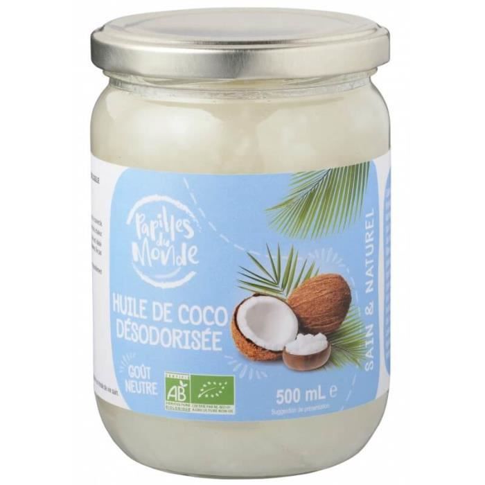 PAPILLE DU MONDE - HUILE DE COCO DESODORISEE 500ML
