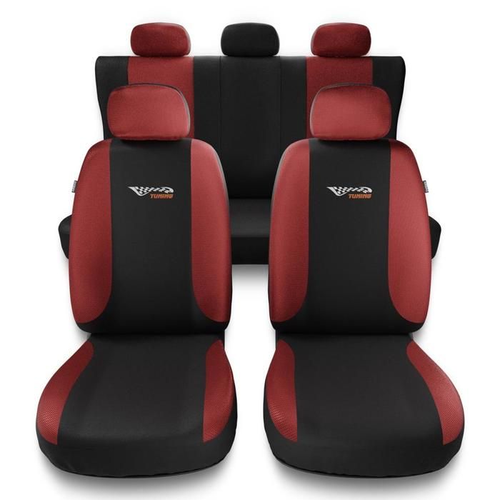 TG-RD Noir Rouge - Housses de sieges universelles compatibles avec RENAULT CLIO 2 3 4 II III IV PU2185