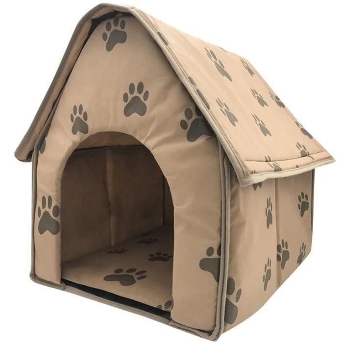 XT Chien Maison Couverture de Pliable Petit Empreintes Pour Animaux Lit Camp Tente Litière Pour Chat Chenil Int.... - XTYLP0220A4539