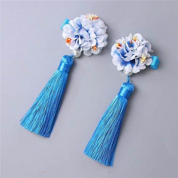Pinces à cheveux de princesse chinoise pour filles, 2 pièces-lot, accessoires pour cheveux~Bleu WL11178