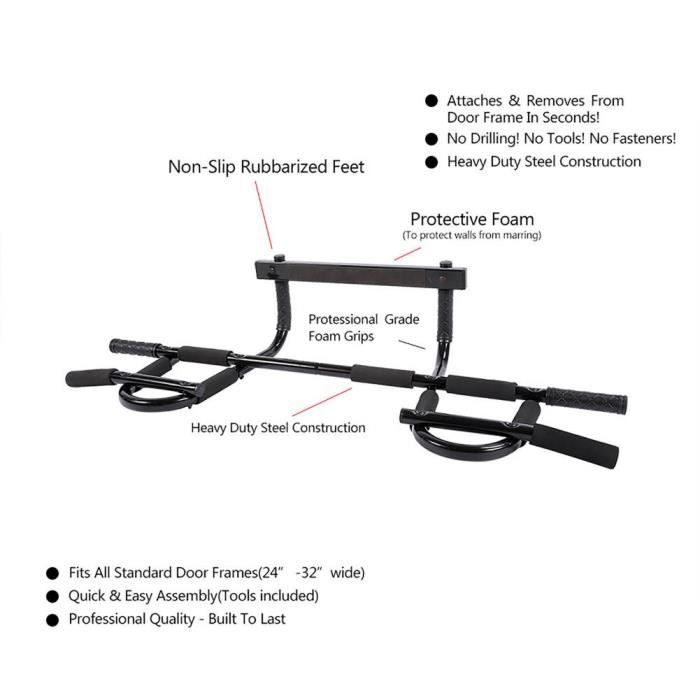 Tbest barre d'exercice de porte Barres parallèles simples de ménage cadre de porte de mur intérieur de luxe formateur de remise