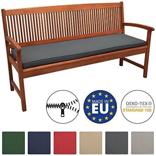 Beautissu Coussin Banc Banquette Loft BK 150x48x5 cm - Gris graphite - Jardin Terrasse Balcon Extérieur - Haute qualité