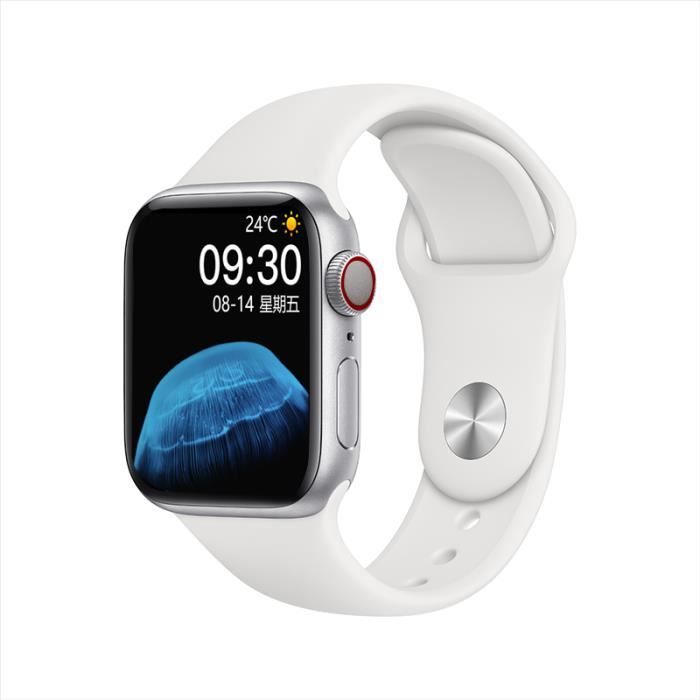 Montre connectée intelligente sport 1.75 pouces écran IPS 320*385 charge sans fil -Blanc