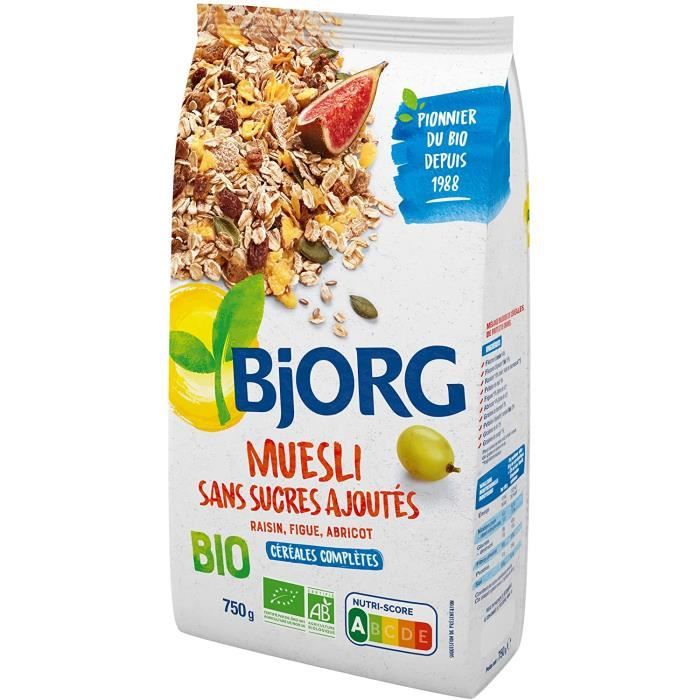 Muesli - Bio Sans Sucres Ajoutés Raisin Figue Abricot Aux Céréales Complètes