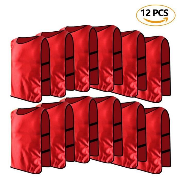 12pcs football mêlée Mesh Bibs,Chasuble d'entraînement,dossards d'entraînement