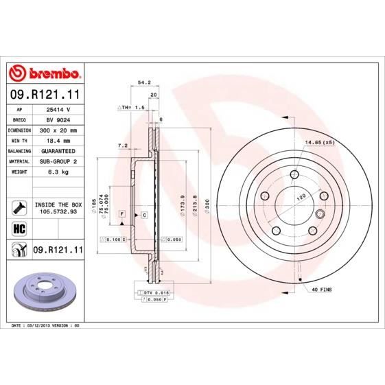 JEU DE DISQUES BREMBO 09.R121.11