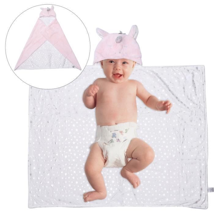 1Pc bébé peignoir dessin animé licorne serviette de bain coton à capuche fournitures SORTIE DE BAIN - PONCHO DE BAIN