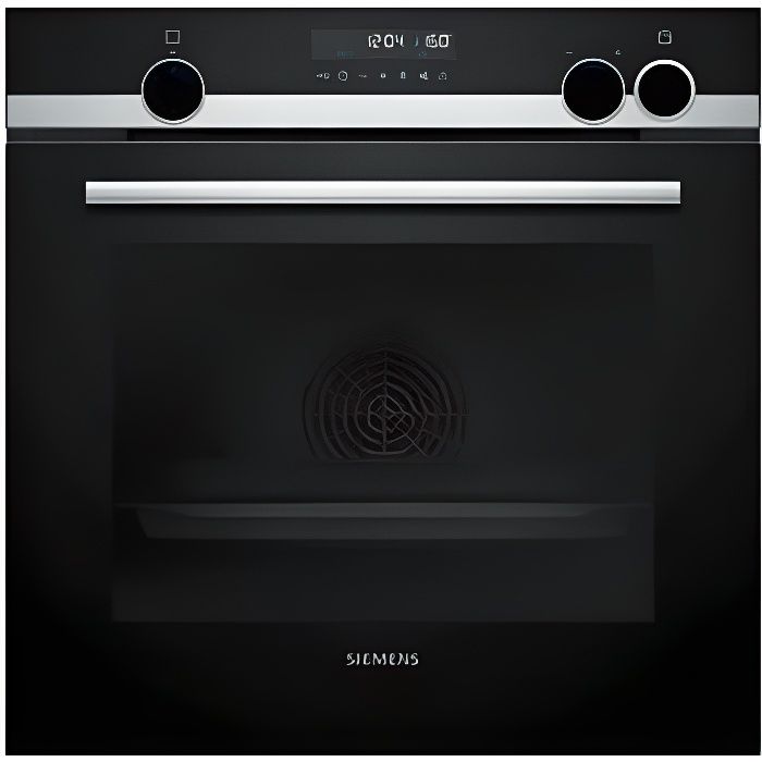 SIEMENS - Four intégrable combi vapeur 71l 60cm a pyrolyse noir-inox - HR578GBS6