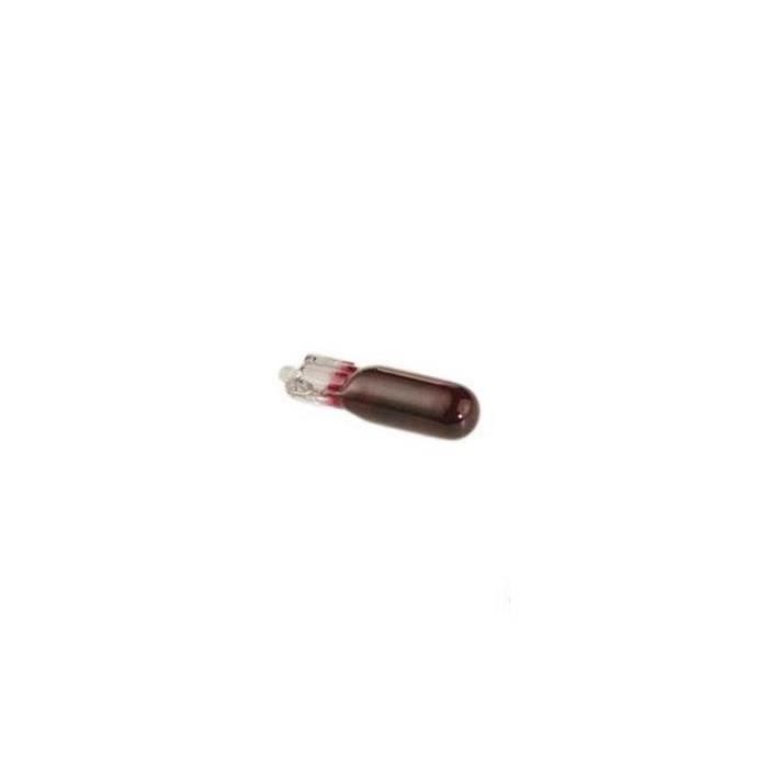 LAMPE/AMPOULE 12V 1.2W WEDGE T5 COULEUR ROUGE IMPORT (ECLAIRAGE COMPTEUR)