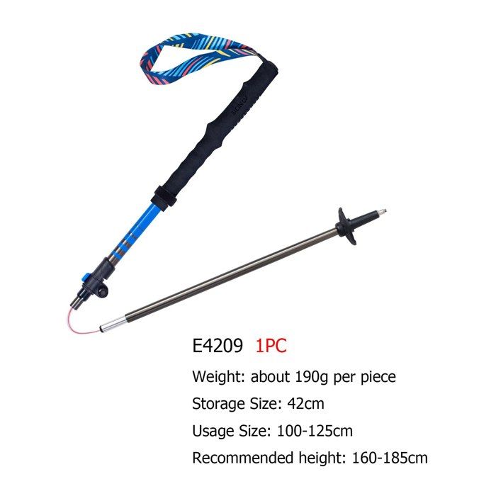 Bâton De Randonnée Pliable 147cm Anarchy - Multifonction (boussole, Sifflet, Couteau), Aluminium