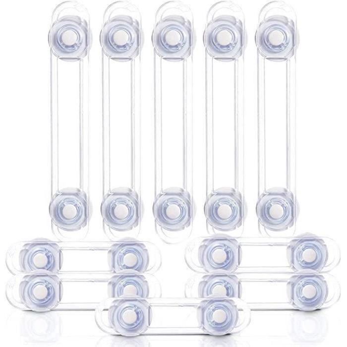 12 Blocs Porte Sécurité Enfant - Verrous Adhésifs Pour Placards, Réfrigérateur, Tiroirs - Sans Perçage - 9