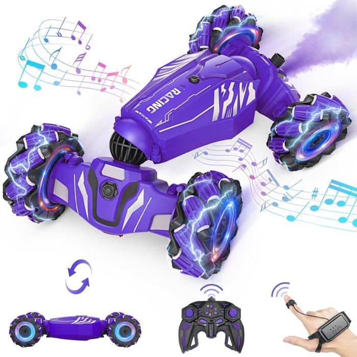 Voiture Télécommandée Tout Terrain 4WD Amphibie - 360° Rotation, 2.4GHz, Étanche - Jouet Enfant 8-12 Ans - Cadeau