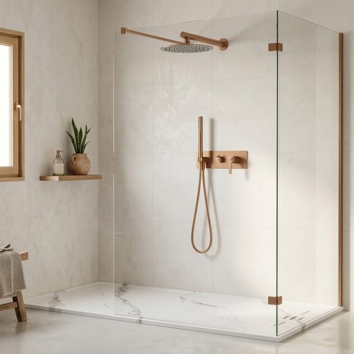 Molette Colonne de douche encastrée mécanique - Cuivre brossé - Essebagno